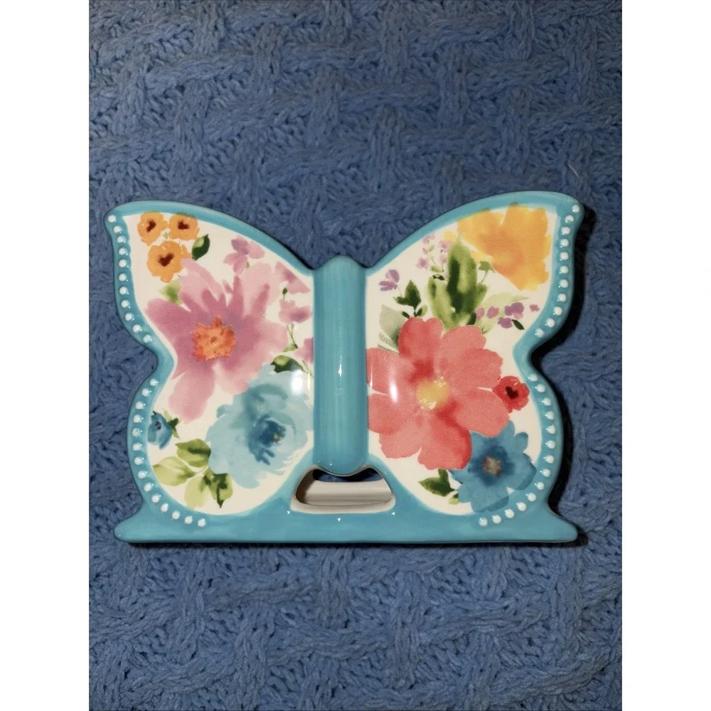 The Pioneer Woman Butterfly Napkin Holder And Spoon Rest.